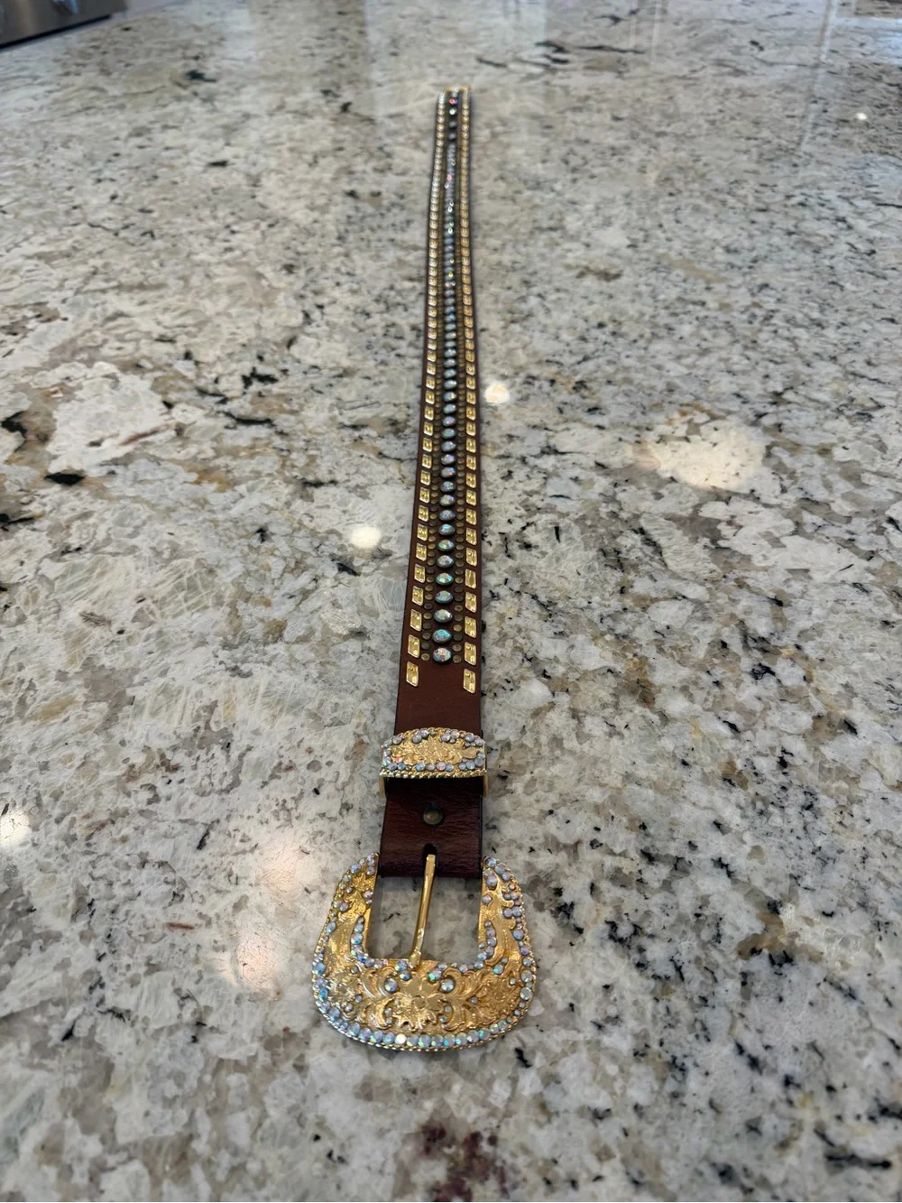 Nocona Leather Women's Belt Beautiful Rhinestones Bling Cowgirl Western Rodeo L